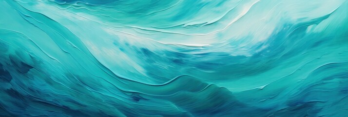 Abstract cyan oil paint brushstrokes texture pattern contemporary painting wallpaper