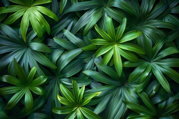 Vibrant green leaves of a terrestrial plant, resembling a tree, with veins running through like a delicate network, basking in the sun in an outdoor garden, evoking feelings of growth and connection  - obrazy, fototapety, plakaty