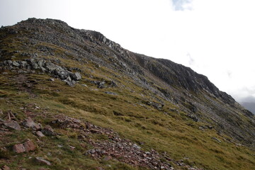 Glencoe on the trail to the Lost Valley,scottish highlands