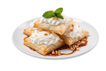 Shredded Phyllo Dessert Delight Isolated on Transparent Background, PNG format