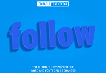 Editable 3d text style effect - Follow text effect Template	