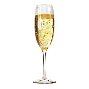 champagne isolated on a white background. With clipping path.
