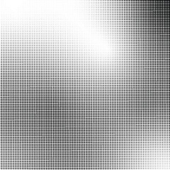 Grunge halftone vector background. Halftone dots vector texture. Abstract wave halftone black and white. Monochrome texture for printing on badges, posters, and business cards. Vintage pattern of dots
