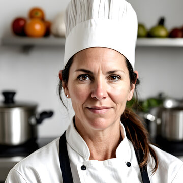 chef in uniform with a ladle