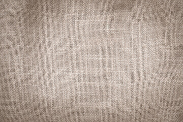 Hessian sackcloth woven jute burlap fabric cloth textile texture pattern background in brown beige aged color - 744678709
