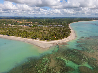 Aerial photo of Praia De Ipioca in Alagoas Northeast Brazil