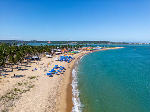 Aerial photo of Praia Do Gunga in Alagoas Northeast of Brazil