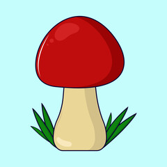 vector illustration of mushroom vegetable free vector design premium icon design 