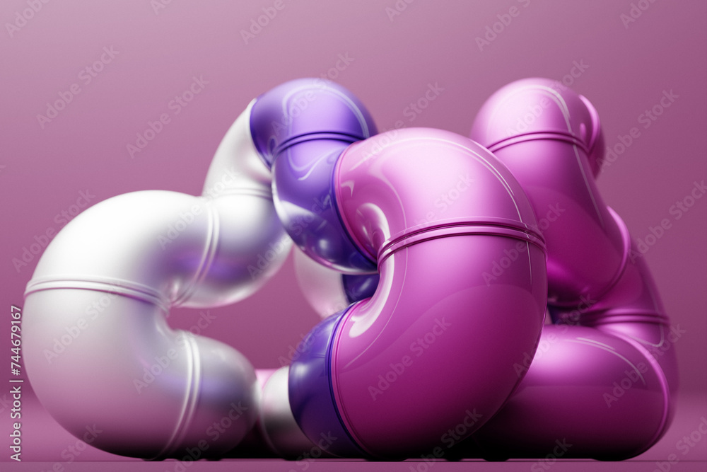 Poster abstract dynamic colorful shape. 3d illustration and rendering. elegant line background.