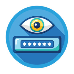  Eye password vector illustration on white background