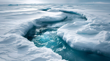 melting ice on a glacier from climate change