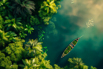 concept of a clean planet with clean air and green vegetation, clean oceans