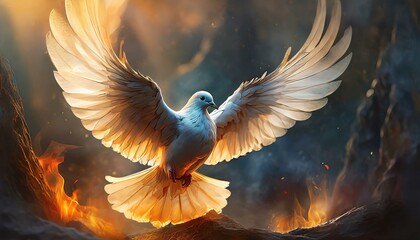 Dove of Peace. Pentecost Sunday - obrazy, fototapety, plakaty