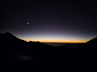 sunset in the mountains