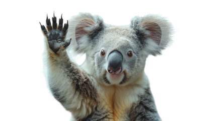 Koala Waving and Holding Hands Up