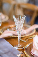 glass of champagne on table