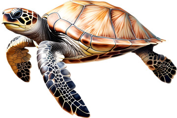 Sea Turtle, a Watercolor painting of a sea turtle. - obrazy, fototapety, plakaty