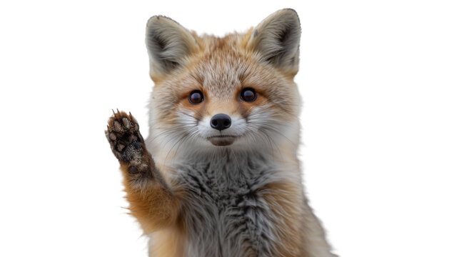 Red Fox Standing Up With Paws Up