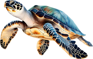Sea Turtle, a Watercolor painting of a sea turtle. - obrazy, fototapety, plakaty