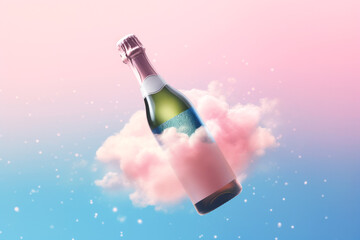 Celebrate special moments with this whimsical image of a champagne