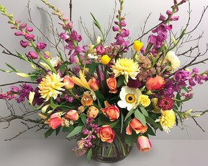 Vibrant Spring Floral Arrangements, Nature's Beauty in Blossom