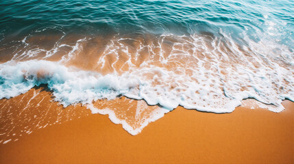 Beautiful seascape with waves and sandy beach
