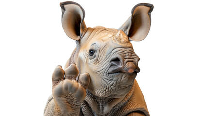 Close Up of a Rhino Statue