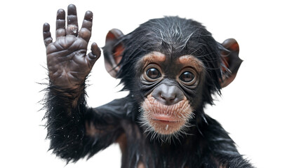 Baby Chimpanzee Raising Hands