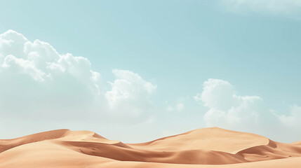 A minimalist desert landscape with sand dunes