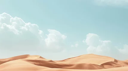 Cercles muraux Bleu clair A minimalist desert landscape with sand dunes