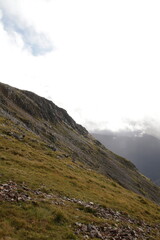 Fototapeta na wymiar Glencoe on the trail to the Lost Valley,scottish highlands