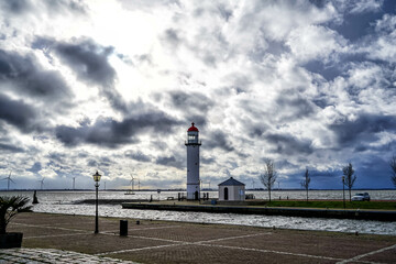 Hellevoetsluis lighthouse.
Hellevoetsluis, Voorne aan Zee, South Holland, Netherlands, Holland, Europe.
