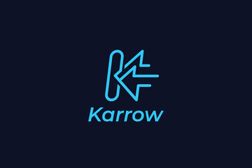 K latter arrow minimal logo