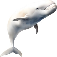 Beluga whale, Watercolor painting of Beluga whale - obrazy, fototapety, plakaty