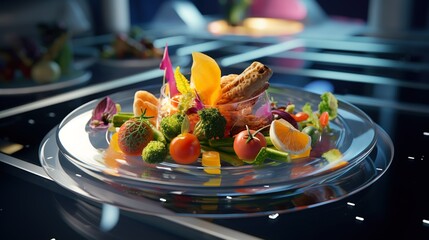 gourmet delicacies and hors d'oeuvres on a plate