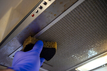 Wash the hood mesh from grease.Cleaning the kitchen hood for air.The air filter is in the kitchen.