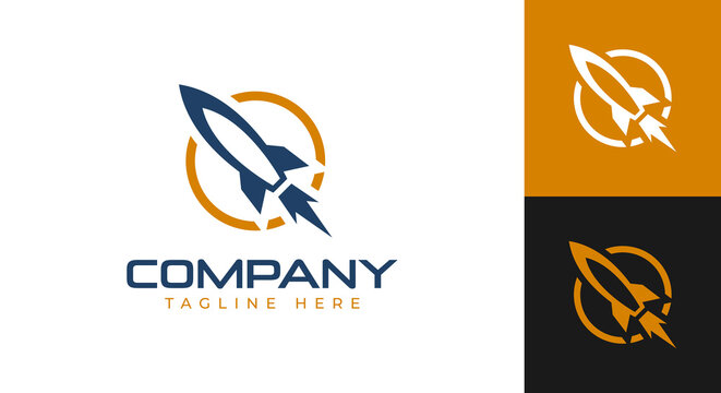 rocket logo vector illustration, plane space logo template