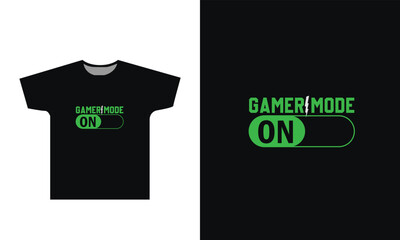 Gamer Mode On T-Shirt Design Graphic