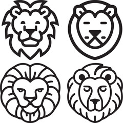 Obraz premium lion head icons