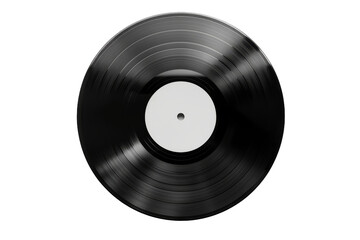 Naklejka premium Black Record. A photograph of a black record placed on a plain Transparent background, showcasing its distinct color contrast.