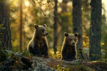 cubs of grizzly bear Generative AI