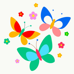 butterfly and flowers