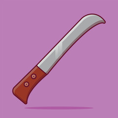 Vector drawing of a Slasher isolated on a white background accompanied by an illustration