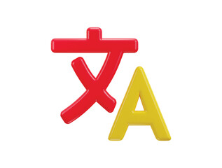 Language translator symbol of user communication language icon 3d rendering vector illustration