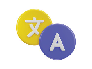 Language translator symbol of user communication language icon 3d rendering vector illustration