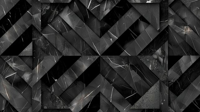 Fototapeta Black 3d cubes and squares abstract pattern 