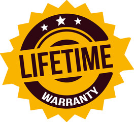 Lifetime Warranty rubber stamp label, warranty badge