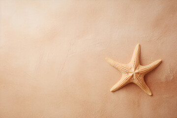 Fototapeta na wymiar Travel concept with starfish on sand background
