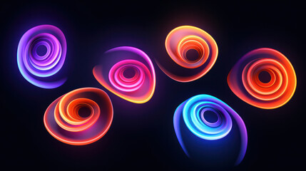 Neon Energy: A Radiant Blue Swirl in Abstract Space