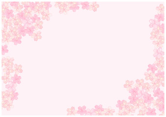 桜が美しい春の和風フレーム背景41桜色